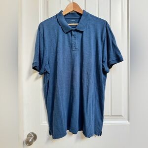 Vince Slub Blue 100% Cotton Classic Polo Shirt. Size XL